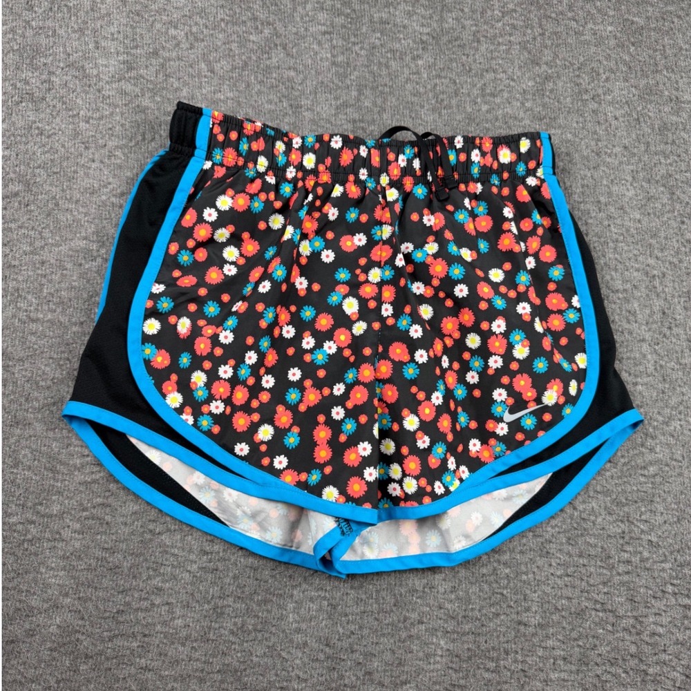 Nike Dri-FIT Daisy Floral Running Shorts Women's XS Black Blue DA1133-010